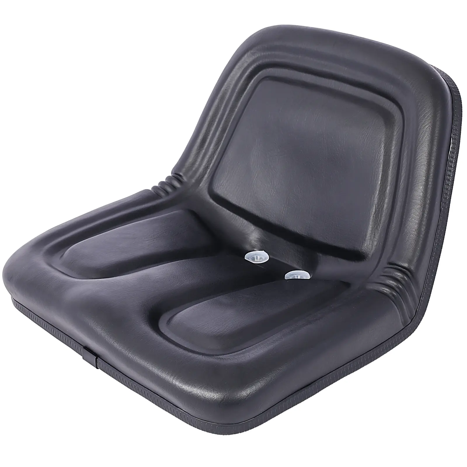 Heavy-Duty High Backrest Hardware Mower Tractor Seat with Slide & Drainage Holes - Compatible with John Deere, Kubota, Allis-Chalmers, Bobcat, Case-IH, Ford New Holland, White, Oliver, Mpl, Moline, Massey Ferguson - Metal & Premium-Grade PVC (Black)