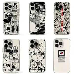 Black HUNTER×HUNTER Anime Clear Case iPhone 17/16/15/14/13/12/11 Samsung S22 S23 S24 S25 A Series NOTE Series