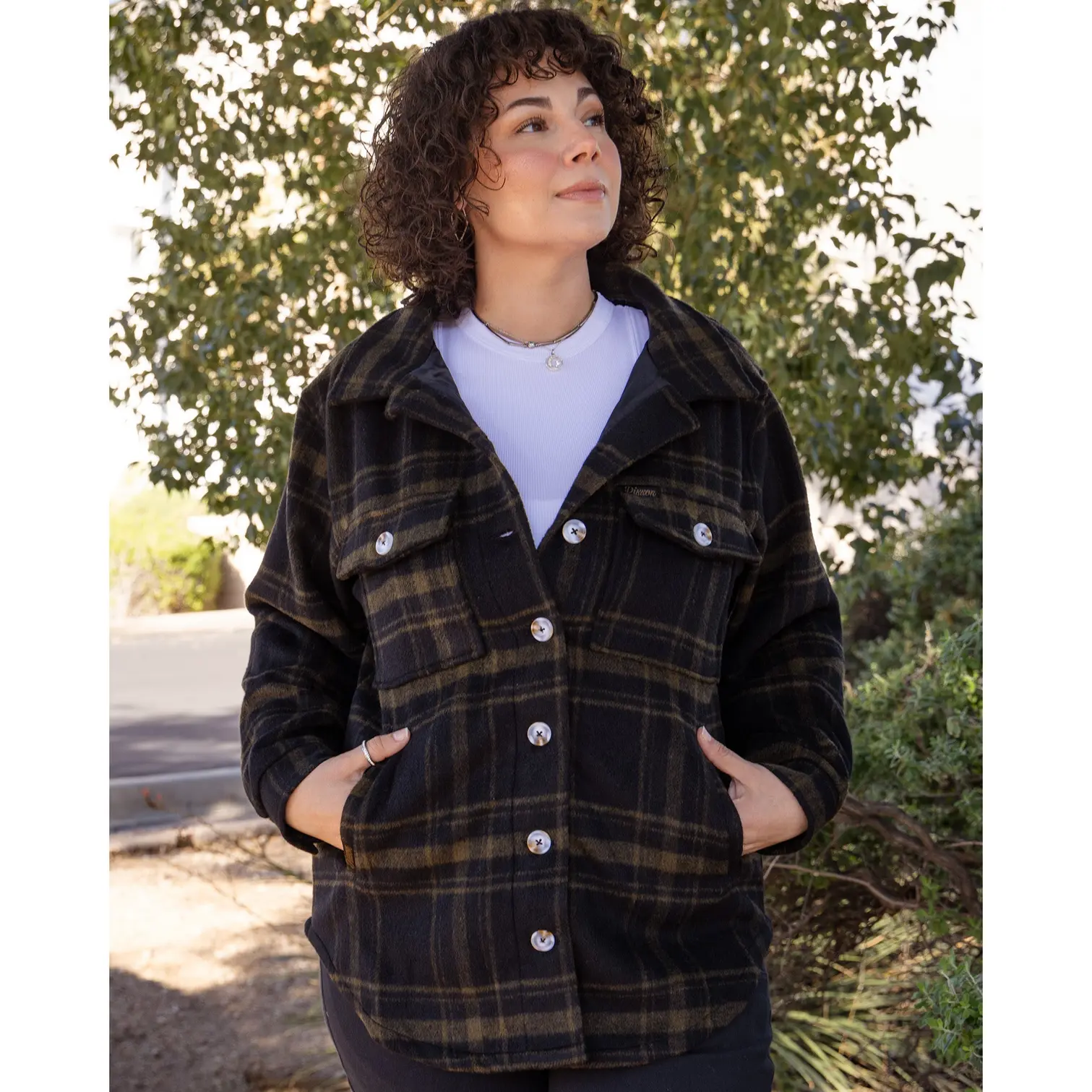 Women's Long Shacket - Brown & Black