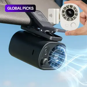 Car Clip On Fan No Cooling Function with LED Display 360 Rotation 100 Speeds Adjustable USB Rechargeable Personal 1800mAh Battery Stepless Speed Adjustment Charging - Button Adjustable Fans