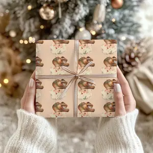 Vintage Cowboy Santa Wrapping Paper, Western Style Gift Wrap, Howdy Christmas western decoration
