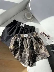 2-Pack Summer Women's Solid Camo Print Casual Shorts, Loose-Fit Elastic Waist Fashion Bottoms, Daily Wear Comfortable Pants