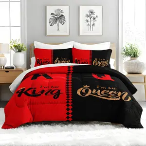 3pcs King Queen Comforter Set – Reversible Soft All-Seasons Microfiber Quilt with 2 Pillowcases, Machine Washable, Perfect for Couples, Girls & Adults Bedroom or Guest Room Decor, Ideal Gift for Family