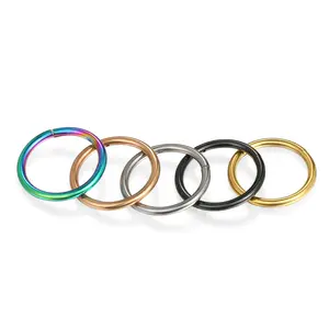 OIDEA 16G Titanium Septum Piercing Jewelry, 5 Piece Minimalist Clicker Hoop Set for Nose & Cartilage, 8-12mm Sizes for Everyday Wear