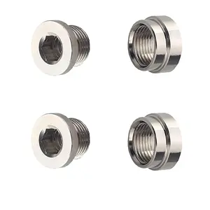 HYAT 2 Pairs O2 Sensor Bung Stainless M18 M18-1.5 Weld Oxygen Air Fuel Ratio Meter (2 Bungs/2 Plugs)