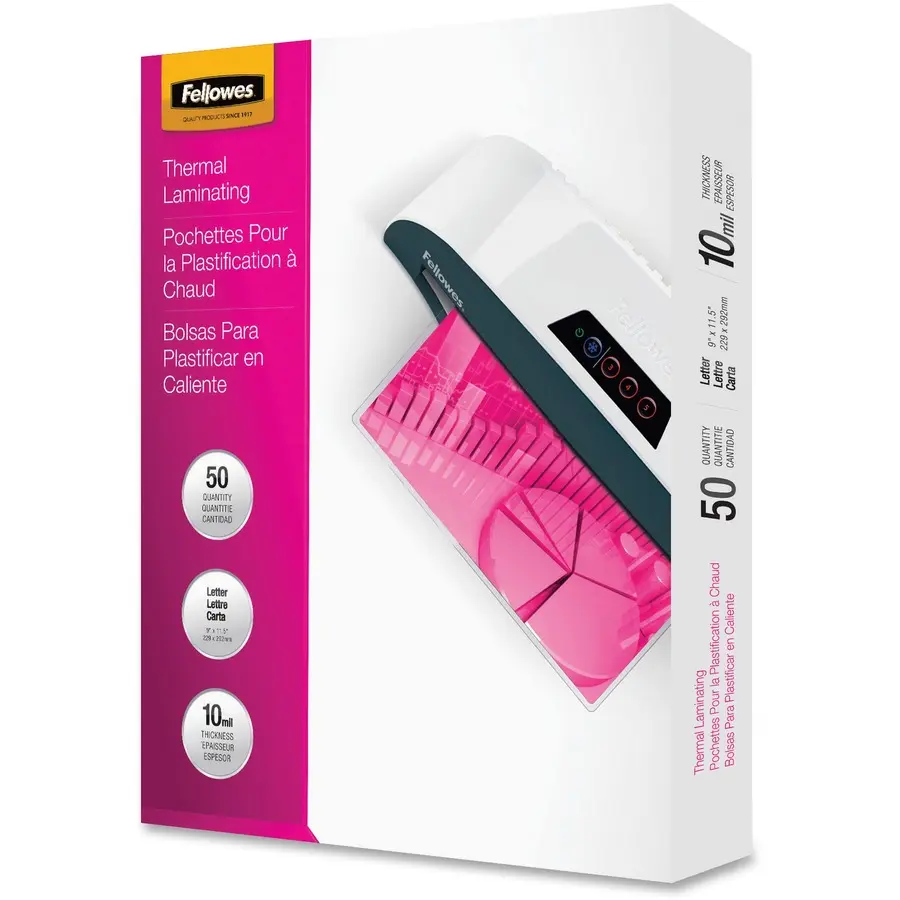 Fellowes Laminating Pouches, 10 Mil, 9x11.5 in Standard Size, 50-Pack for Office Laminators (Computers & Office Equipment)