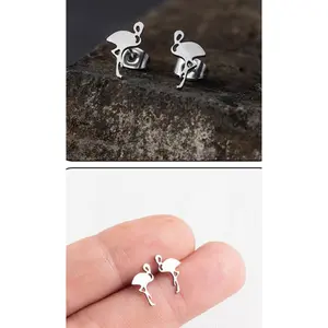 Flamingo Stainless Steel Stud Earrings