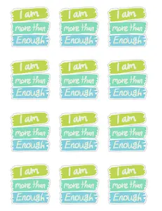 I Am More Than Enough Full Sheet Sticker - Belle Dianna Collective, Affirmation Sticker, Motivational Sticker