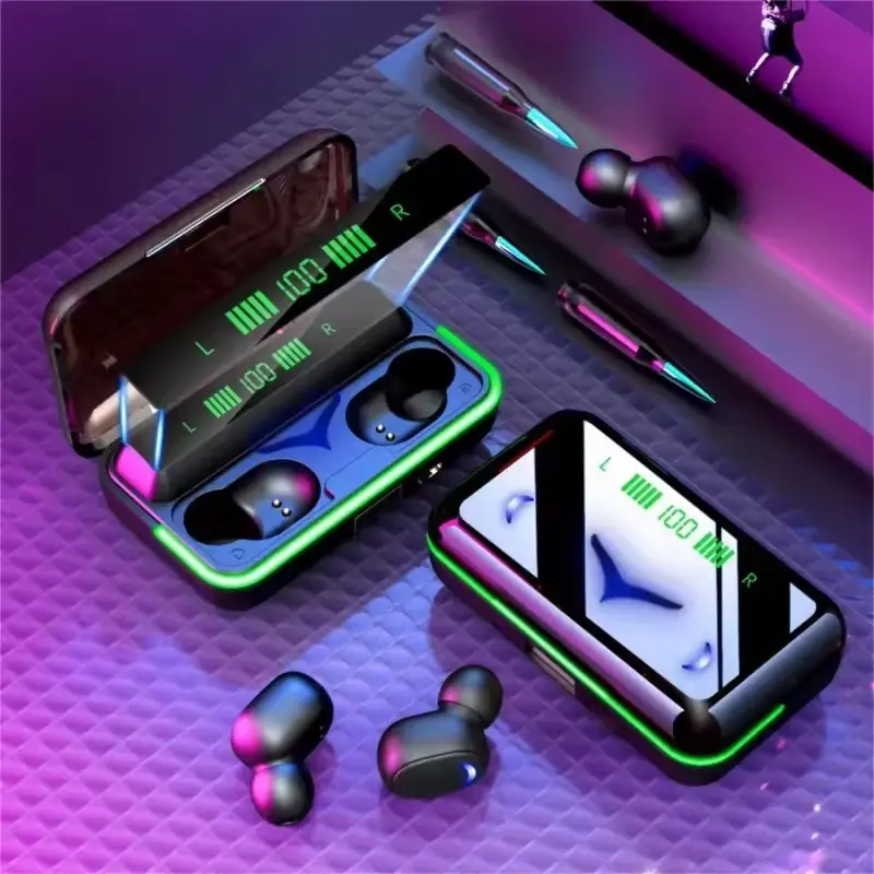 New Transparent Wireless Running Sports Bluetooth-compatible Earbuds, Battery Indicator, Stereo Sound, Long Lasting In-Ear Headphones, Noise Cancelling