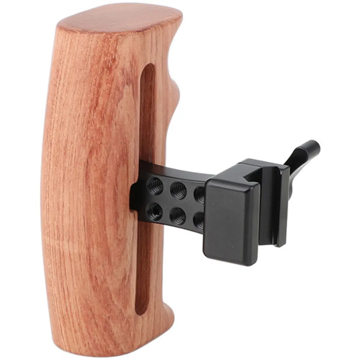 CAMVATE Durable Wooden Camera Grip with Detachable NATO Clamp Mount, Left-Right Hand Switchable, Connection Accessory for DSLR Cameras & Photographers' Cage Rigs