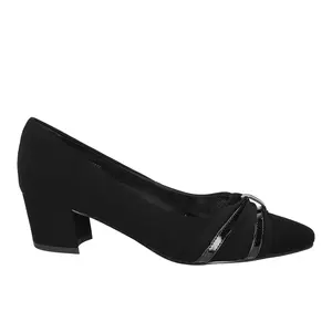 Easy Street Womens Millie Pointed Toe Block Pumps Dress Casual Low Heel 1-2" - Black