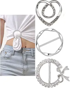 3 Pack Metal Tshirt Clips and Rings 1.9 Inch Large T-shirt Clip Scarf Ring for Girl Women