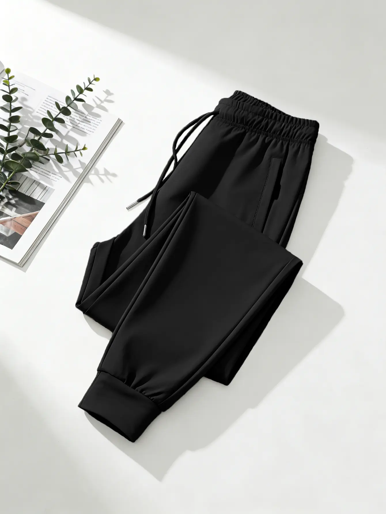 Women's High Waist Tapered Athleisure Jogger Pants - Lightweight 4-Way Stretch, Quick-Dry, Wrinkle-Resistant Fabric, Zipper Pockets, Casual Athletic Joggers