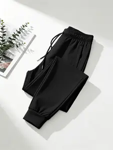 A practical choice for athletic pants. Lightweight and breathable, quick sweat wicking for a dry feel. High-elastic fabric—unrestricted for deep squats, running, and jumping. Elastic drawstring waist; cuffed pant legs that are clean and don’t drag. Side p