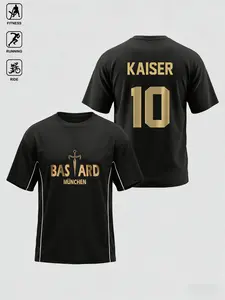 Men's Summer Daily Kaiser No. 10 Crossed Swords Gold Print Crew Neck Short Sleeve T-Shirt Home Outdoor City Regular Trend Street Casual Youth Simple Campus Vintage Nature Versatile Texture Temperament Personality Sport