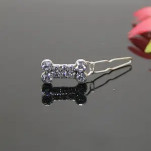 Rhinestone Dog Bone Barrette