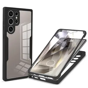 Full Body Shockproof Phone Case with Screen Protector, 1 Count Slim Transparent Phone Protective Cover, Phone Accessories Compatible with Samsung Galaxy S25 S24 S23 S22 S21 Ultra Plus, Casing