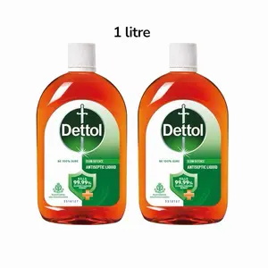 Dettol Original Liquid Pine Scent 1 litre - 99.99% Germs Protection Solution Pack of 2