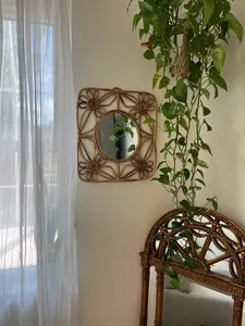 24" Rattan Cane Mirror 24" Rattan Cane Mirror