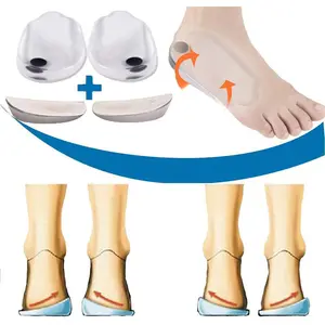 Orthopedic Insoles - 2 Pairs for Correcting O/X Type Leg Shoe Inserts with Built-In Magnetic Heel, Cushion, and Bow Leg Support for Men & Women Footwear Comfort