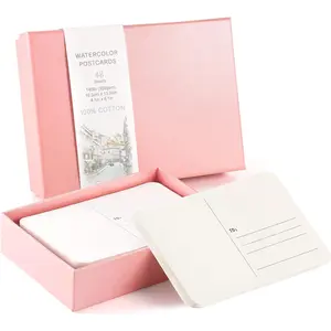 48 Sheets 4x6 Watercolor Postcards, 140lb/300gsm Blank Postcards Watercolor Paper Cards Art Supplies Valentine Gifts for Painting, DIY, Mailing, Invitations, Greeting Cards