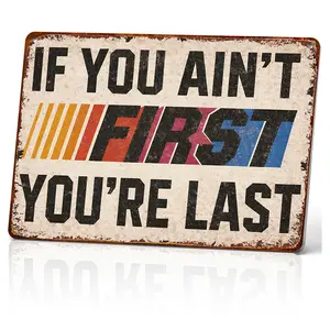 Funny Vintage Metal Sign 8x12 Inch - Competitive Racing Quote - Durable Aluminum Resists Bending, Pre-Drilled Holes, Rust & Stains - Wall Decor for Home Office, Man Cave, Garage, Bar Hanging