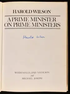 USED-A Prime Minister on Prime Ministers by Harold. Wilson (Hardcover)