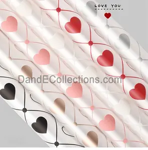 Plastic Clear Love Heart Flower Wraps 20 pcs Per Bag