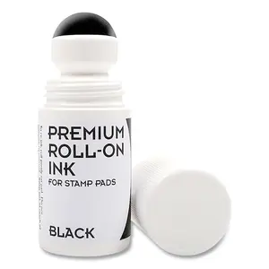 212 MAIN Consol Stamp Premium 2oz Roll-On Ink Refill, Black, Splatter-Free