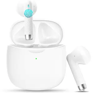 Wireless Earbuds, Bluetooth 5.4 Headphones In Ear with Noise Cancelling Mic, Bluetooth Earbuds Stereo Bass, IP7 Waterproof Sports Earphones, 32H Playtime USB C Charging White Ear Buds for Android iOS