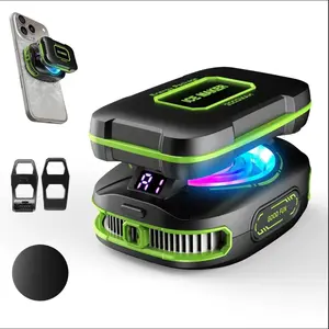 Magnetic Gaming Phone Cooler with Rechargeable Battery Portable RGB Cooling Fan Heat Radiator Compatible with iPhone Samsung Android Devices Tablets