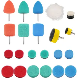 22 count Mini Buffing Polishing Pads Kit,  Details Mini Polisher  Pads for Drill Rotary Tool Buffer Tight Area Detailing  Polish Waxing & , Interior Headlight Door Handles