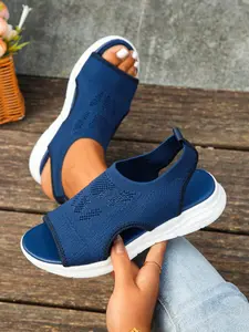 Women's Summer Fashion Casual Open Toe Sandals, Breathable Mesh Upper, Lightweight Comfortable Soft Sole, Slip-On Outdoor Shoes