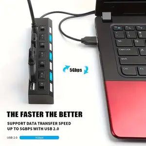 4-Port & 7-Port USB HUB with Individual Switches, Ideal for USB Drives, External Storage, Keyboards, Mice, Charging Phones, Enhanced Security Features