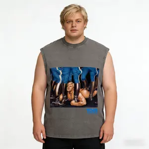 Tom of Finland Iconic Vintage Masculine Art Sleeveless Tank Top, Men's Premium Cotton Muscle Shirt, Bold LGBTQ+ Queer Art Graphic Tee for Pride Events & Casual Street Style, Sand Beige