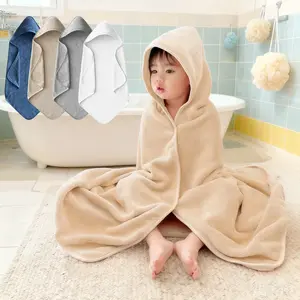 1pc Coral Fleece Towel, Soft Skin-Friendly Absorbent Hooded Shower Bath Towel, Warm Wrap Design, Quick Dry, Shower Towels, Perfect Baby Shower Gift!