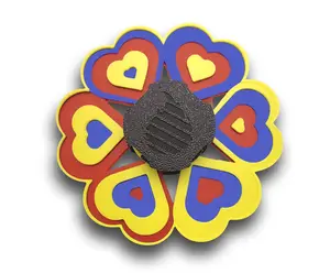 Multi Color Layered Rainbow Hearts Animated Handheld Zoetrope  (Animation only visible with handheld viewer, phone or tablet.  See description for more info on how to view)