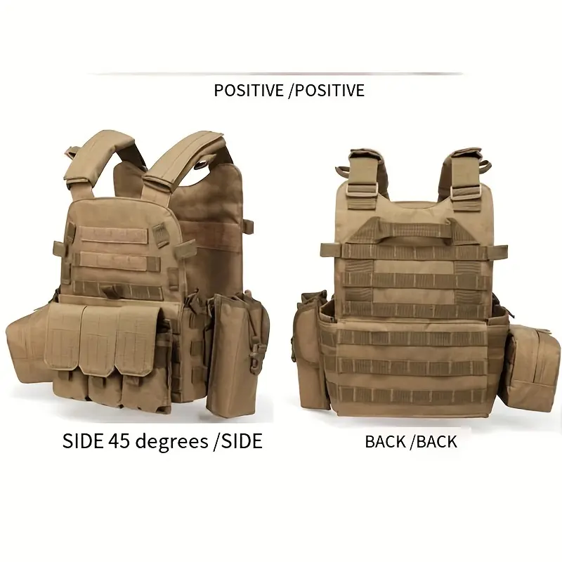 Tactical Combination Vest, 6094 Multi-Functional Outdoor MOLLE Gear in Polyester for Training, Hiking & Combat