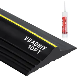 Door Bottom Threshold Strip with Adhesives, DIY Stripping (10FT, Black)
