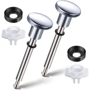 2 Set Tub Spout Diverter Repair Kit, Includes 2 Diverter Valve Stems, 2 Cup Seals and 2 Gates, Bathroom Shower Bathtub Leaky Faucet Repair Replacement Parts (Chrome, Classic)