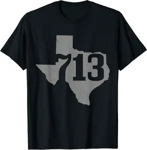 Houston 713 Area Code Texas State Map Pride Vintage T-Shirt - Phoebeumba Shop 69B0B1PM86Y3