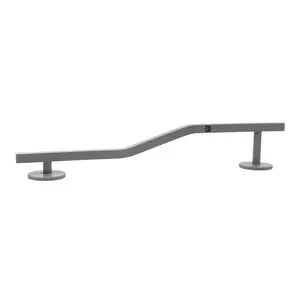 Square, Bi-Level Fingerboard Rail, 12" Long - Steel Construction - Silver Grey