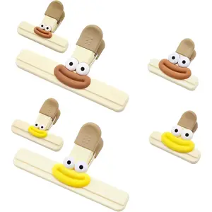 6 Pack Chip Clips, 6 Styles of Cute Chip Clips,  Clips, Wide Foods Snacks Bag Paper Clips, Cute Tight Seal Grips