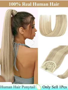 Human Hair Ponytail  Straight Brazilian Drawstring Ponytail Remy Human Hair for Women 40g 50g 60g  Clip in Hair Extensions