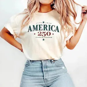 America 250 Years Of Freedom Vintage T-shirt, 4th of July Shirt. Bronco Girl, American Girl Shirt, Mother's Day Gift