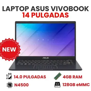 LAPTOP ASUS VIVOBOOK N4500 / 4GB RAM / 128GB eMMC Modelo E410KA