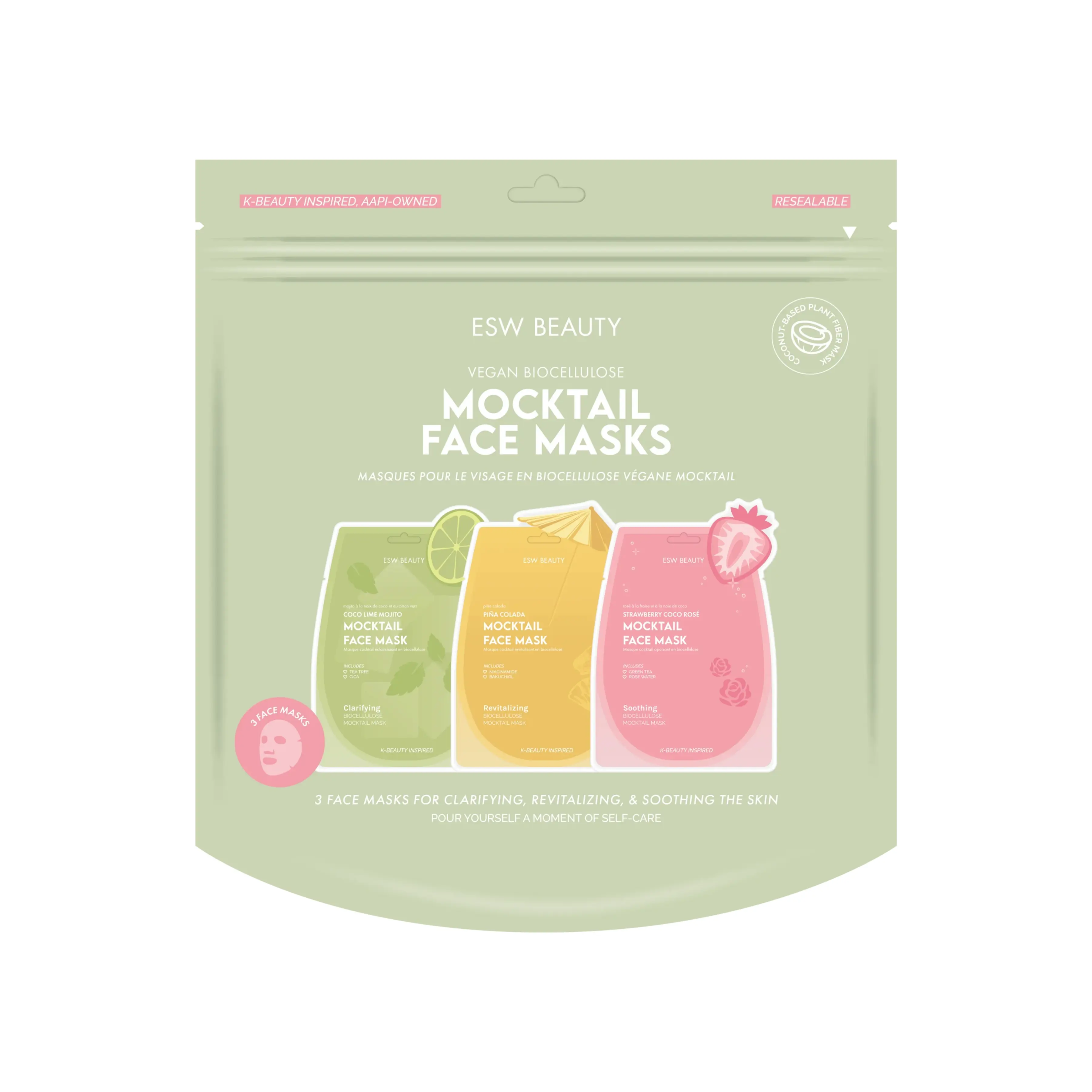 ESW BEAUTY - Mocktail Biocellulose Face Mask Set