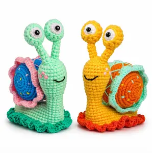 TIKA Beginner Crochet Kit 2-Pack Snails with Step-by-Step Video Tutorials, DIY Amigurumi Animal Crochet Set