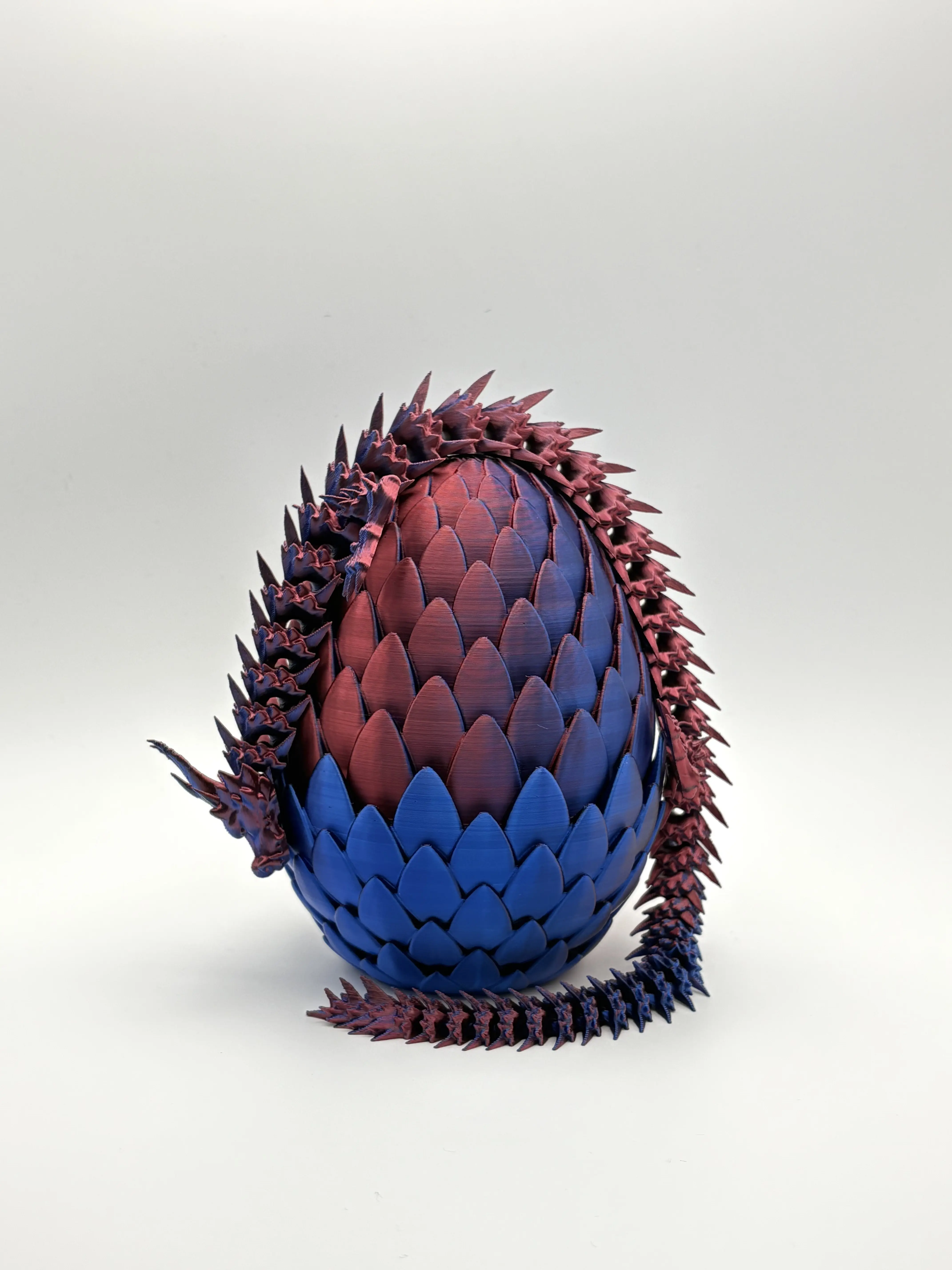 Midnight Blaze Dragon with Egg | Dark Blue & Red/Mangenta Articulated Dragon | Neon City Collectible Dragon Egg Fidget