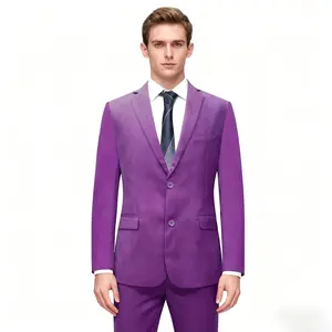 TikTok Bestselling Men's Slim Fit Suit Set in Khaki Grey Black Purple Pink for Weddings Business & Date Night Well-tailored Eye-catching Business Casual Outfits Suits